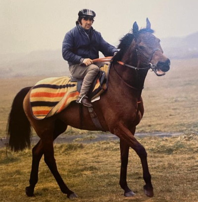 Red Rum being ridden for pleasure