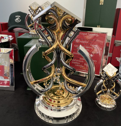 grand national trophy on display at the 2022 race