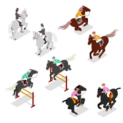 illustration of different horse sports
