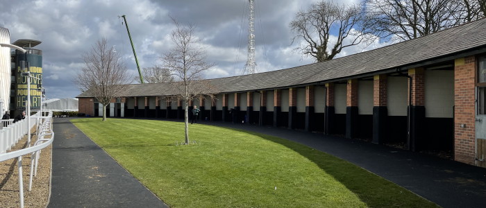 Empty pre parade ring stables at Aintree racecourse