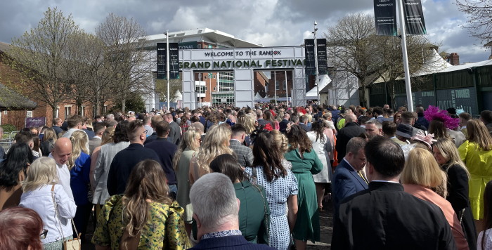 Grand National 2022 crowd at entrance