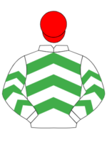 white green chevrons red cap