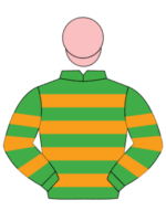 green orange hoops pink cap