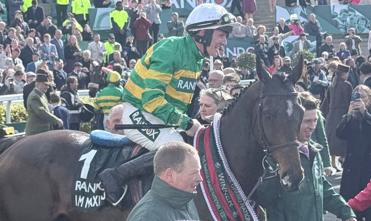 paul townend riding i am maximus back into the parade ring after his second win in 2026