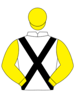 white black cross yellow sleeves yellow cap